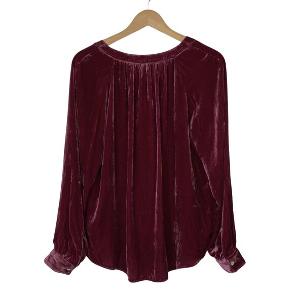 J.Jill Rayon & Silk Velvet Blouse – Bordeaux – SZ M (NWT) - Picture 3 of 8